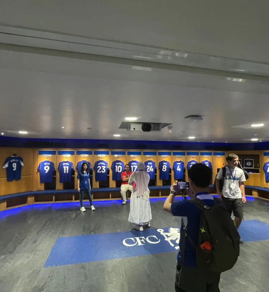 The home dressing room at Stamford Bridge