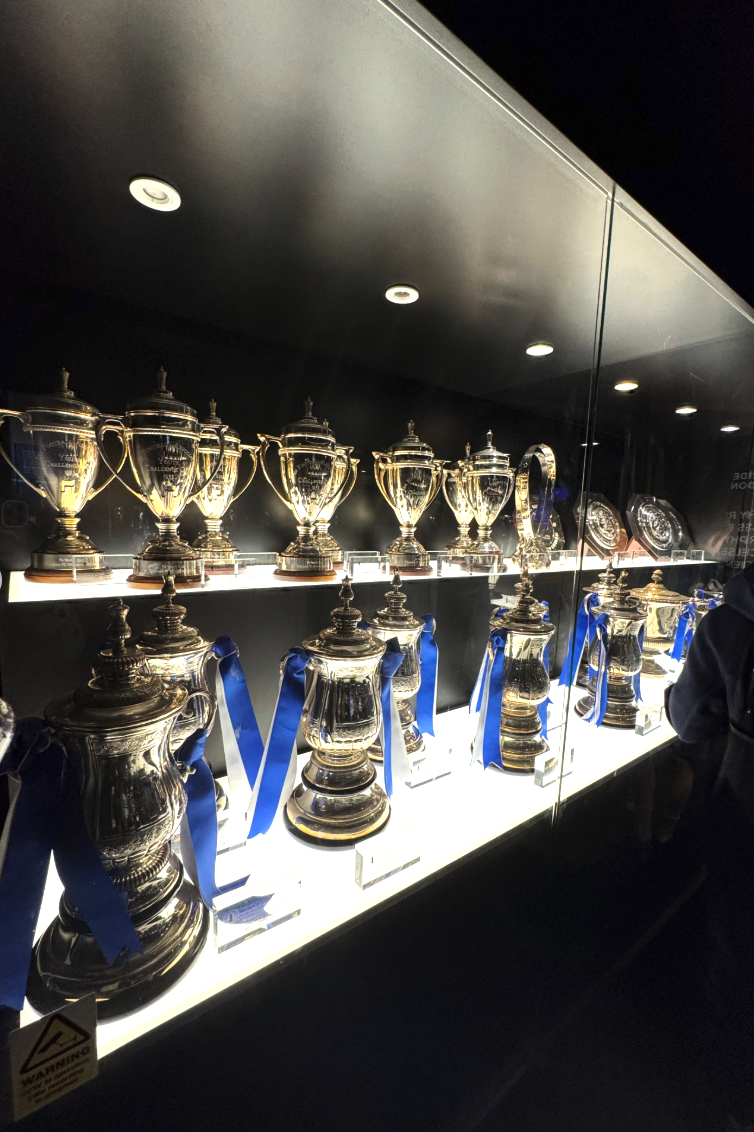 Trophies in the Chelsea FC Museum