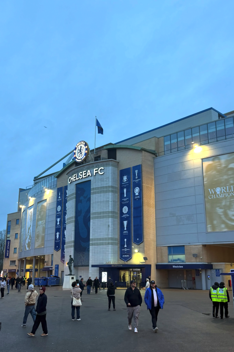 Pitchside on the Stamford Bridge stadium tour